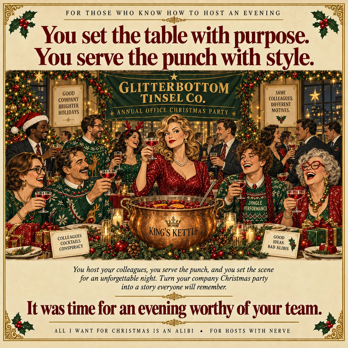 A Christmas Murder Mystery Game at the Office Party - Host Plays Along