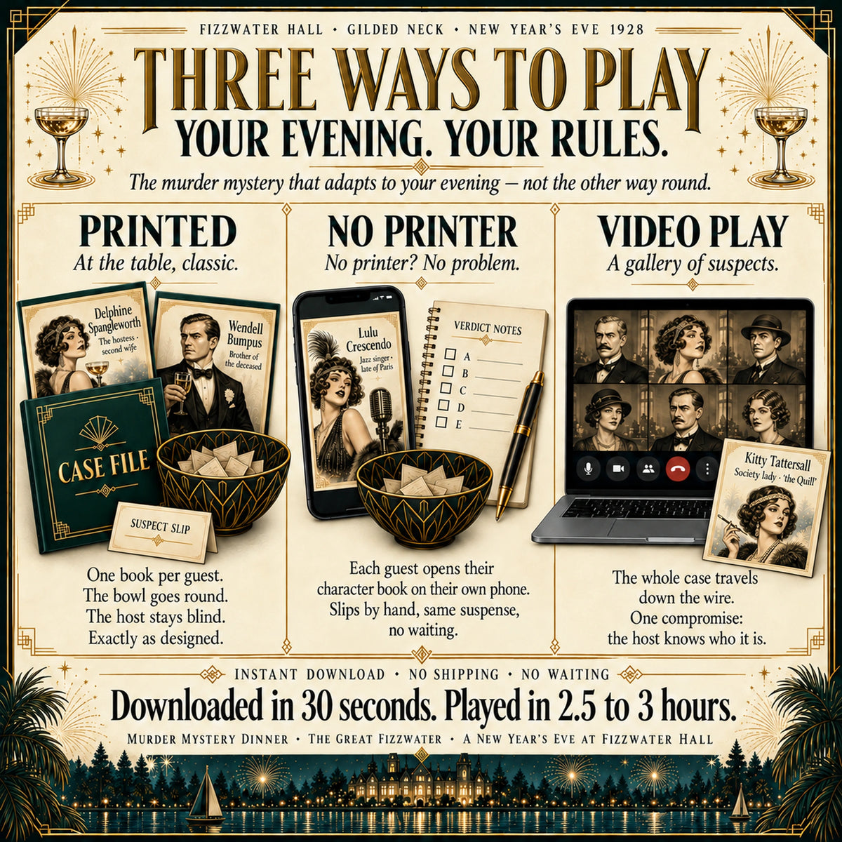 A Gatsby Murder Mystery Game on New Year’s Eve 1928 - Host Plays Along