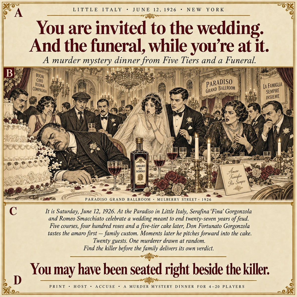 A Mafia Murder Mystery Game in Little Italy 1926 - Host Plays Along