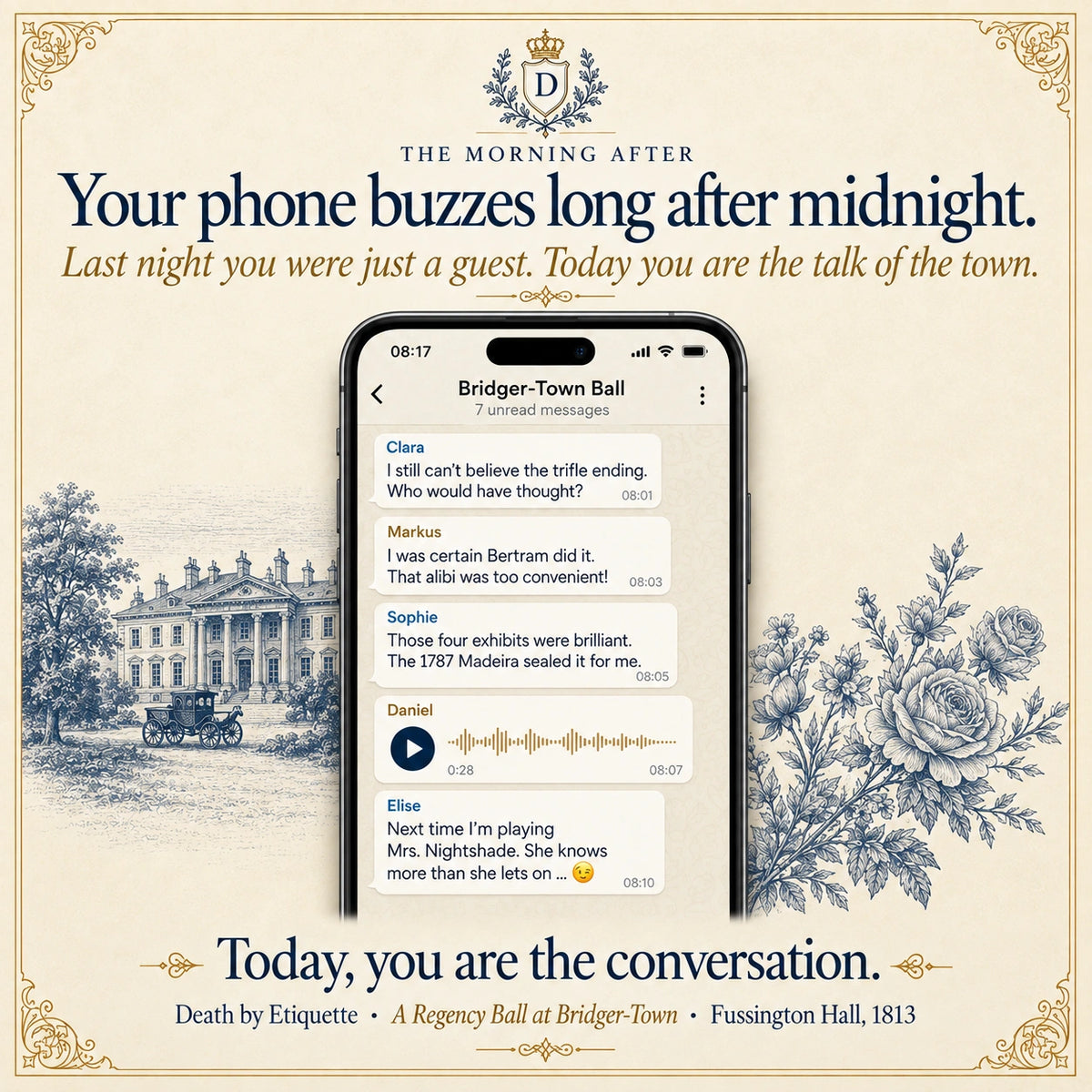 A Regency Ball Murder Mystery Game in Bridger-Town 1813 - Host Plays Along